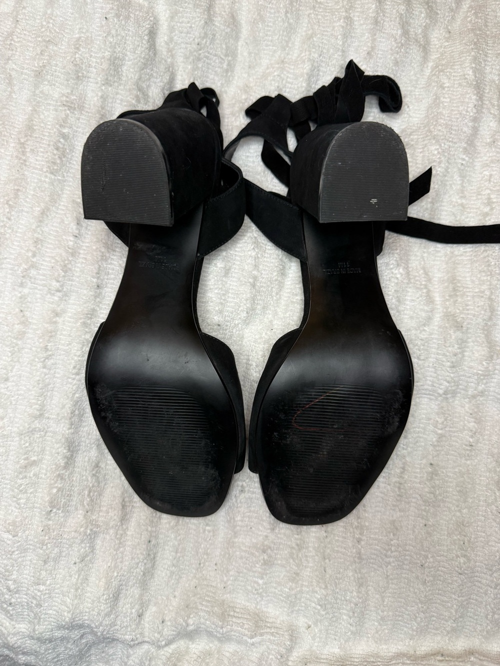 Steve Madden Black Lace Up Block Heel Sandals Women’s Size 11 - Picture 4 of 5
